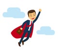 Office super business man flying icon Royalty Free Stock Photo