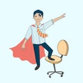 Office superhero on chair