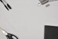 Office supplies on white background Royalty Free Stock Photo
