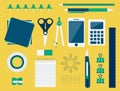 Office supplies (flat design) Royalty Free Stock Photo