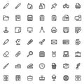 Office supplies line icons set Royalty Free Stock Photo