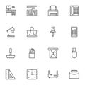 Office supplies line icons set Royalty Free Stock Photo