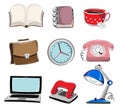 Office supplies icons set Royalty Free Stock Photo