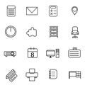 Office supply and document icons set vector illustration Royalty Free Stock Photo
