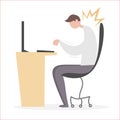 Office syndrome, Flat vector illustration Royalty Free Stock Photo