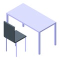 Office table chair icon, isometric style Royalty Free Stock Photo