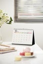 Office table desk. Feminine desk workspace frame on white