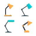 Office table desk lamp icon light. Desk lamp light bulb vector desktop office illustration design