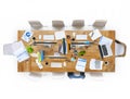 Office Table with Equipments and Chairs Royalty Free Stock Photo