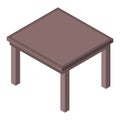 Office table icon, isometric style Royalty Free Stock Photo