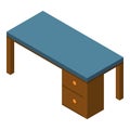 Office table icon, isometric style Royalty Free Stock Photo