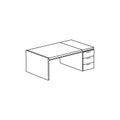 Office Table icon line simple furniture design, element graphic illustration template