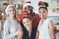 Office team, Christmas party and celebration with a smile at work. Diversity, workers and happy business people Royalty Free Stock Photo