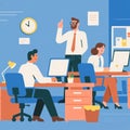 Office Team Collaboration Illustration Royalty Free Stock Photo