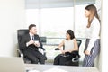 Office Team Discussing During Coffee Break Royalty Free Stock Photo