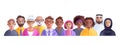 3D diverse people avatar set, business person vector group, multicultural character student crowd.