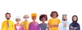 3D diverse people avatar set, person vector business group, multicultural character student crowd.