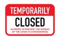 Office temporarily closed sign of coronavirus news Royalty Free Stock Photo
