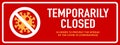 Office temporarily closed sign of coronavirus news Royalty Free Stock Photo