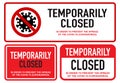 Office temporarily closed sign of coronavirus news Royalty Free Stock Photo