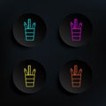 Office tools dark badge color set icon. Simple thin line, outline vector of web icons for ui and ux, website or mobile application Royalty Free Stock Photo