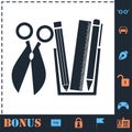 Office tools icon flat Royalty Free Stock Photo