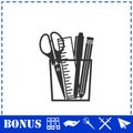 Office tools icon flat