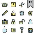 Office tools icons set Royalty Free Stock Photo