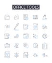 Office tools line icons collection. harmony, ensemble, melodic, orchestration, intonation, improvisation, dynamics