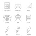 Office tools outline icons vol 2 Royalty Free Stock Photo