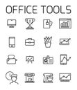 Office tools related vector icon set. Royalty Free Stock Photo