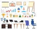 Office tools set. Collection of business icon