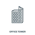 Office Tower line icon. Thin design style from office tools icon collection. Simple office tower icon for infographics and