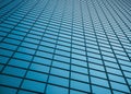 Office Tower Window Grid in Blue Monochrome