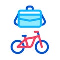 Office transportation bicycle and case icon vector outline illustration