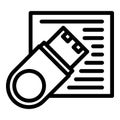 Office usb flash icon outline vector. Business drive Royalty Free Stock Photo
