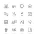 Office vector line icons Royalty Free Stock Photo