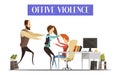 Office Violence Illustration