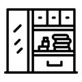 Office wardrobe icon, outline style