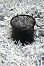 Office wastebasket and paper Royalty Free Stock Photo