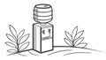 Office Water Cooler Dispenser for Hydration, vector design Generative AI Royalty Free Stock Photo