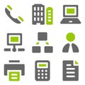 Office web icons, green grey solid icons Royalty Free Stock Photo