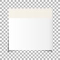 Office white paper sticky note isolated on transparent background. Post on sticky tape. Template for your projects Royalty Free Stock Photo