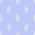 Simple pattern, delicate blue background, white paper clips, office supplies Royalty Free Stock Photo