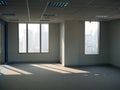 Office windows, empty work space