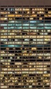 The office windows illuminated at night Royalty Free Stock Photo