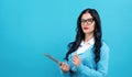 Office woman with a clipboard Royalty Free Stock Photo