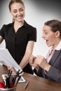 Office Women looking at Documents Royalty Free Stock Photo