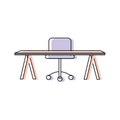 Office wood desk with chair design