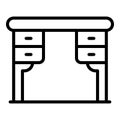 Office wood table icon, outline style